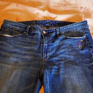 White house black market crop embroidery jeans!